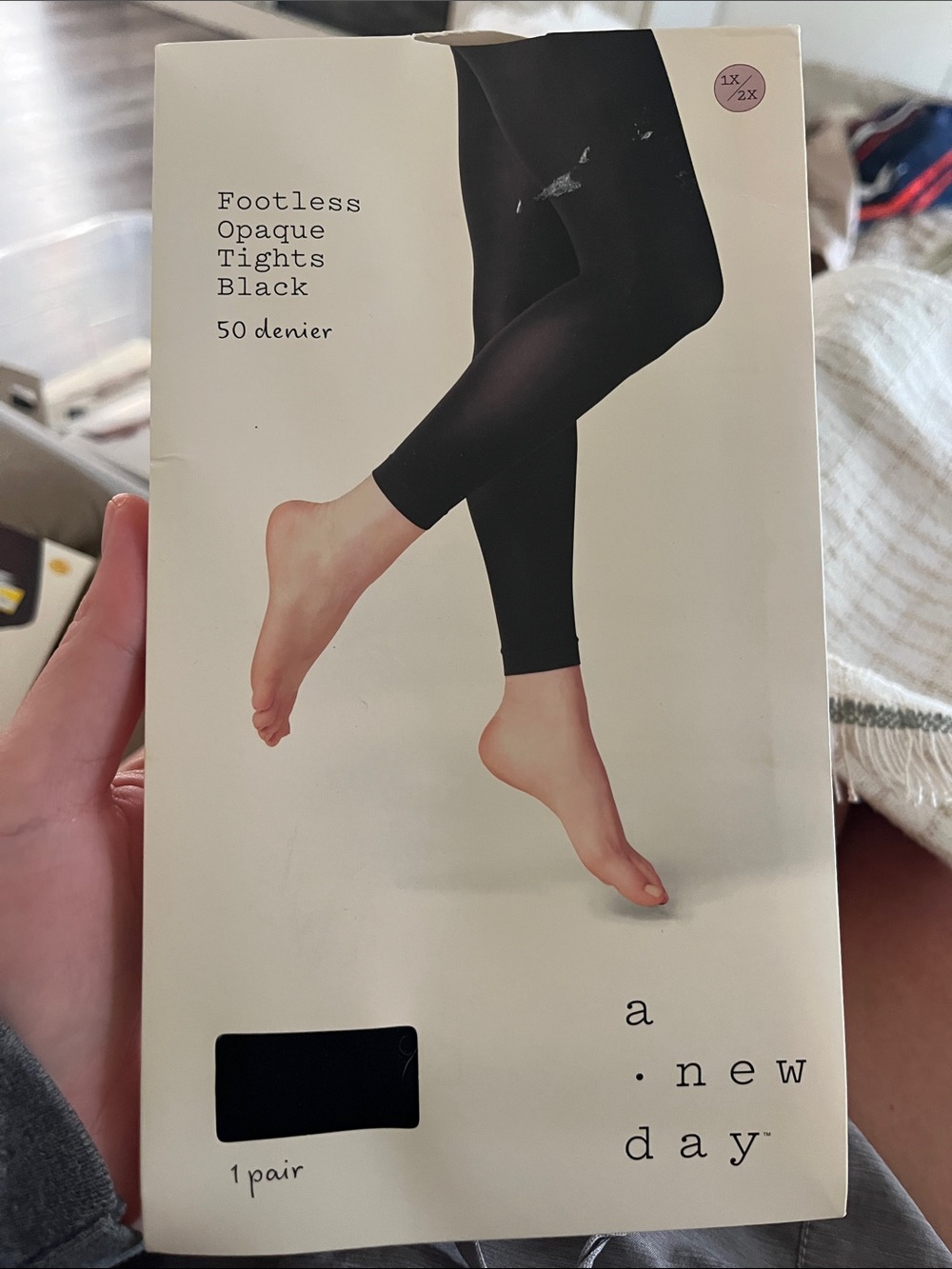 a new day Black Footless Opaque Tights